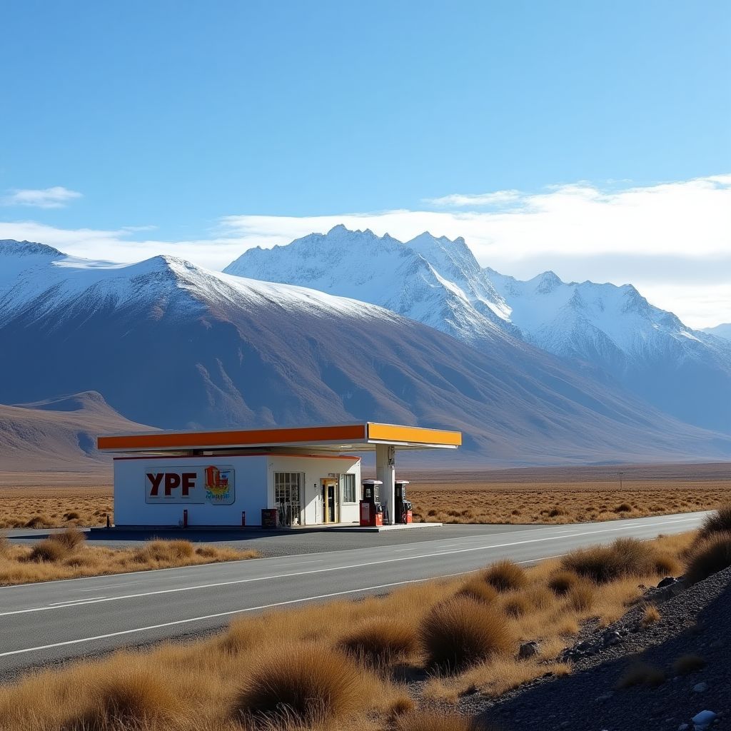 Estación YPF en la Patagonia