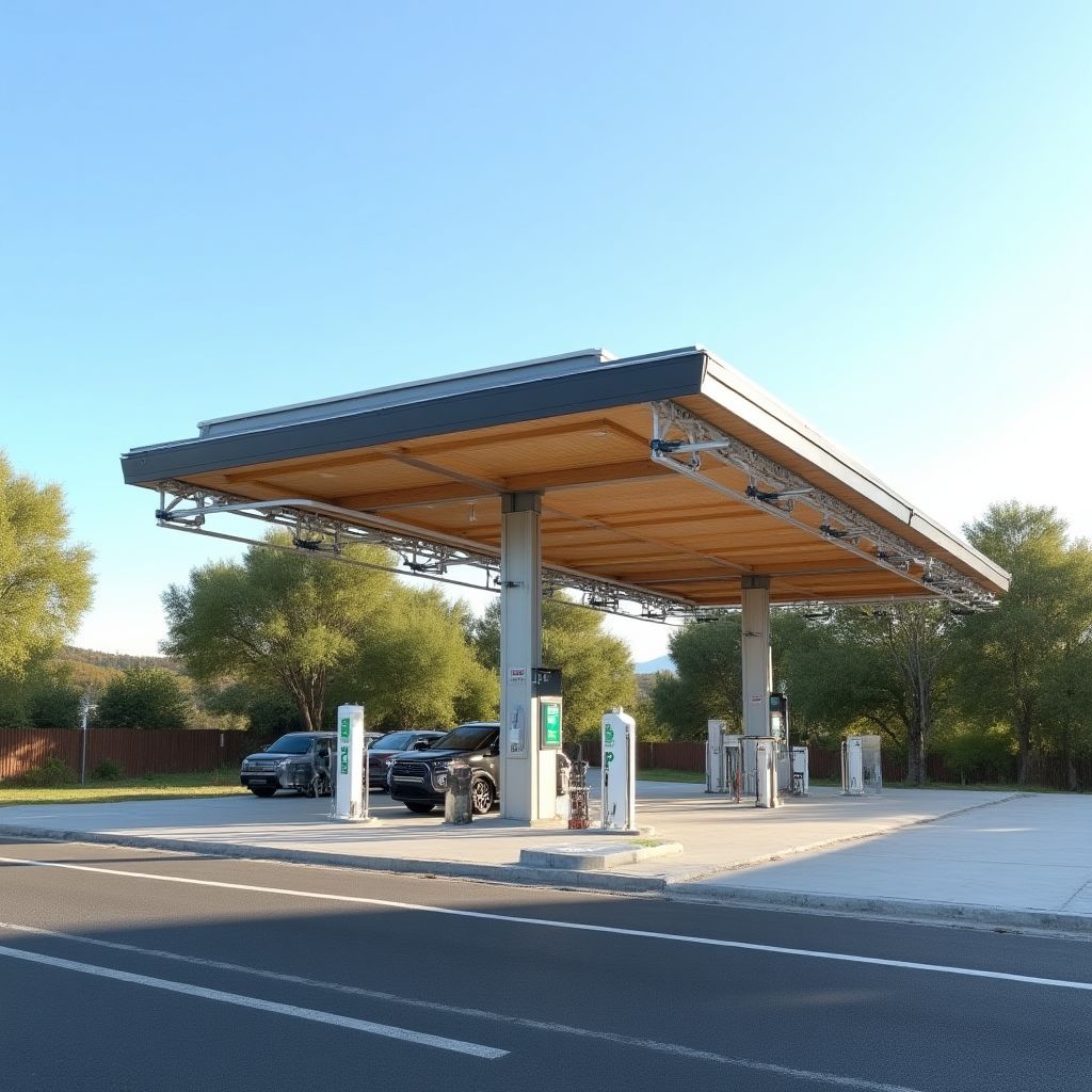 Estación YPF con paneles solares